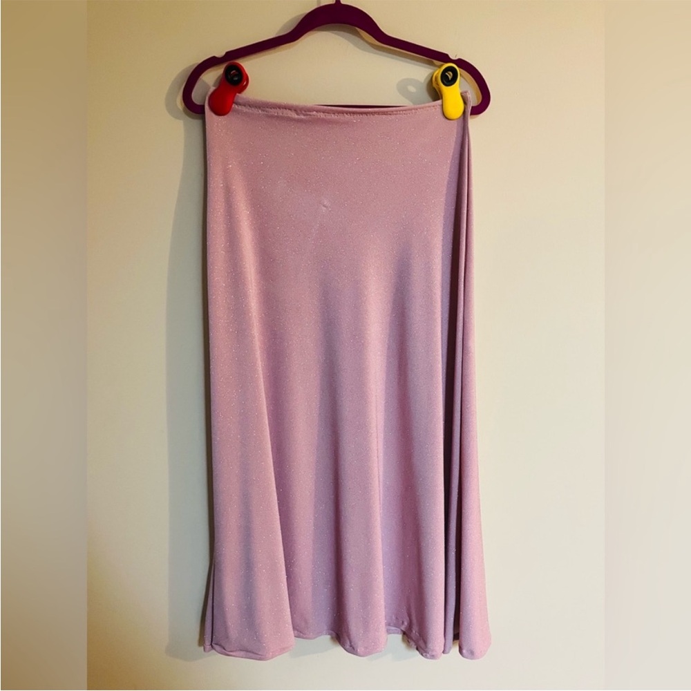 Vintage 90's/Y2K Light Pink Glitter Midi Skirt - Picture 3 of 4